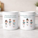 Vignette de Mug avec texte, prénoms et personnages avec photo personnalisés
