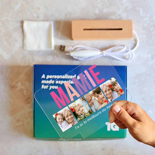 Lampe multicolore personnalisée Grand-mère