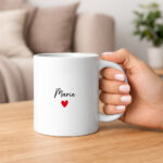 Vignette de Mug avec texte, cœurs et prénoms personnalisés