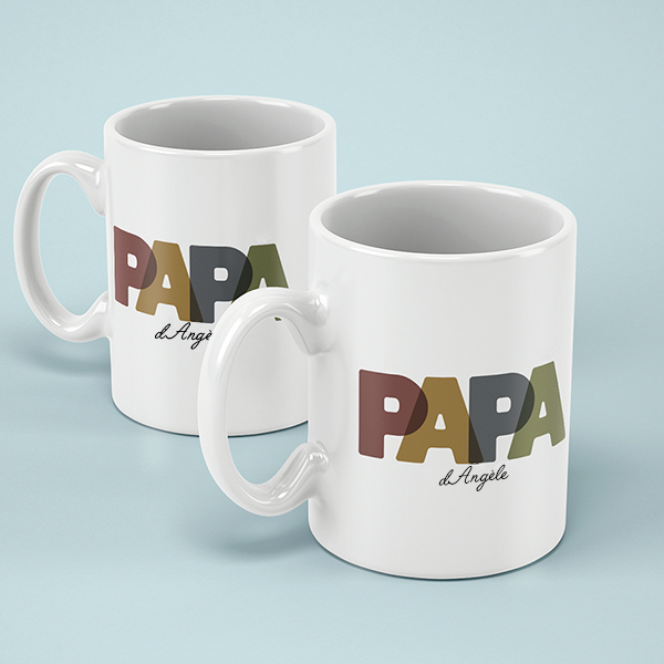 Tasse Papa Lettres Colorées avec Prénoms personnalisée