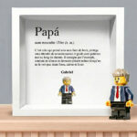 Vignette de Cadre avec minifigurines type Lego Définition de Papa et Prénoms Personnalisés