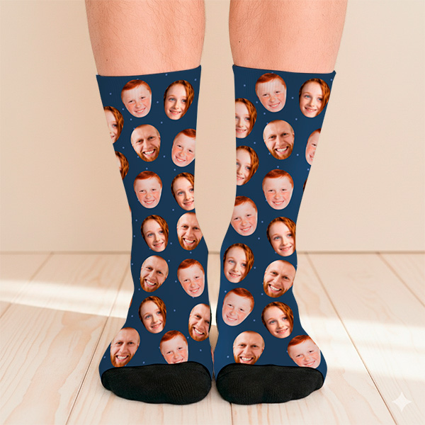 Chaussettes avec Visages à partir de Photo Personnalisée