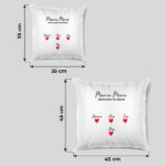 Vignette de Coussin avec cœurs, textes et noms personnalisés