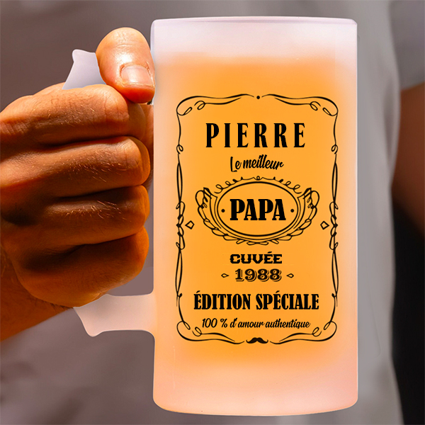 Chope de Bière Étiquette Whisky personnalisée