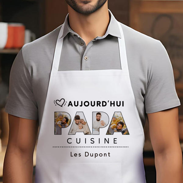 Tablier Papa avec Photos personnalisé