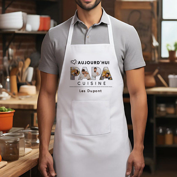 Tablier Papa avec Photos personnalisé