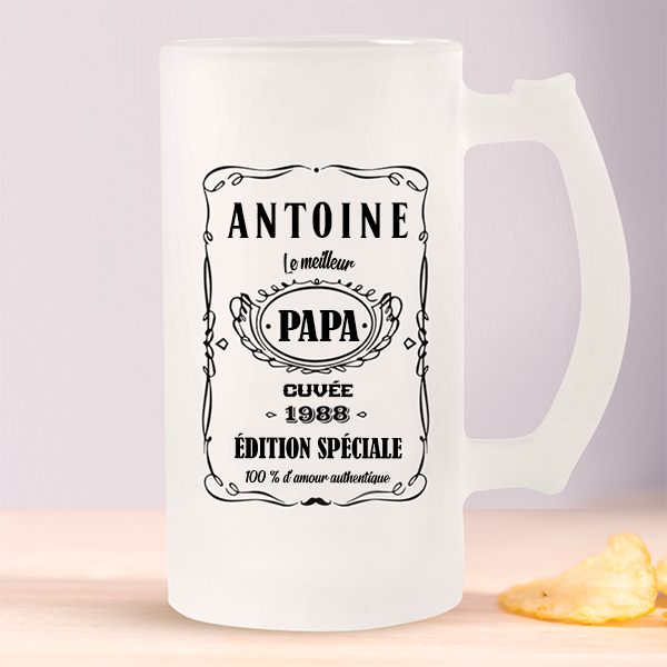 Chope de Bière Étiquette Whisky personnalisée