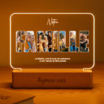 Lampe Famille avec photos et textes personnalisés Vignette de Lampe Famille avec photos et textes personnalisés