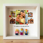 Cadre avec minifigurines type LEGO, 5 photos et texte personnalisé Vignette de Cadre avec minifigurines type LEGO, 5 photos et texte personnalisé