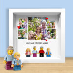 Vignette de Cadre avec minifigurines type LEGO, 5 photos et texte personnalisé