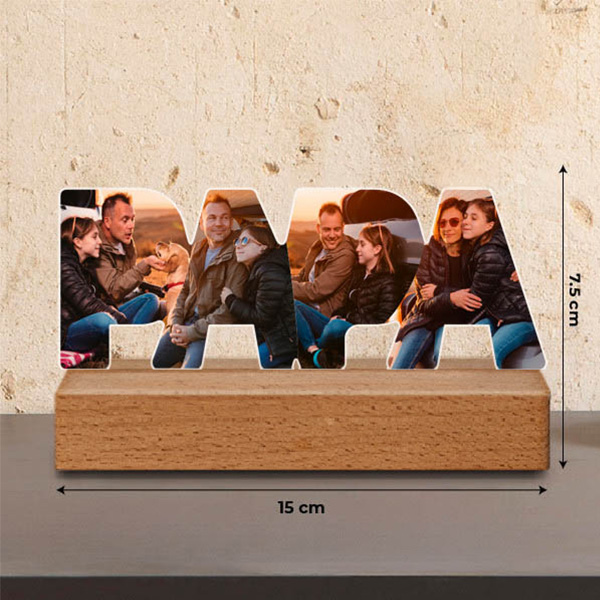 Plaque Papa avec Photos et Base personnalisée