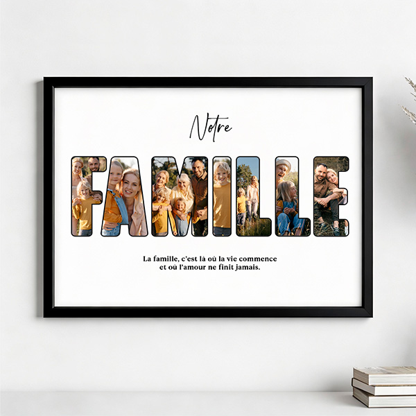 Affiche Famille avec photos et textes personnalisés