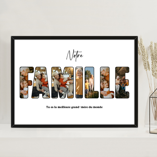 Affiche Famille avec photos et textes personnalisés