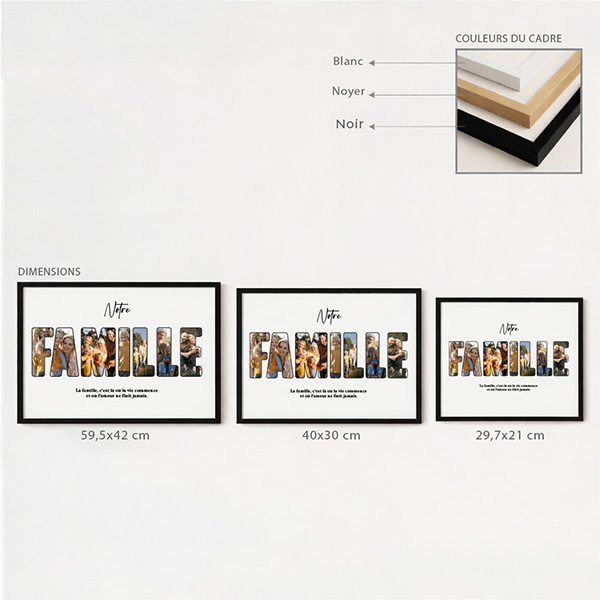 Affiche Famille avec photos et textes personnalisés