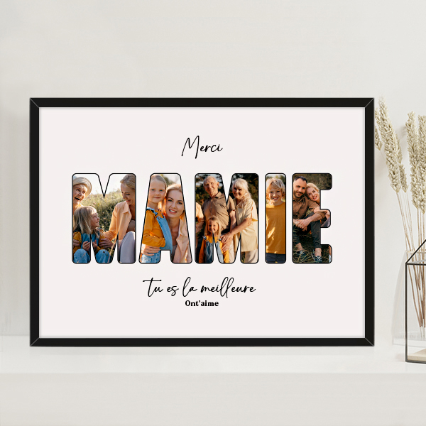 Affiche Mamie avec photos et textes personnalisés