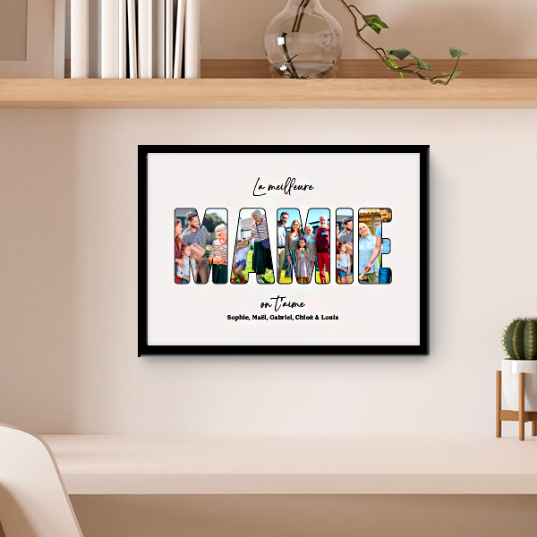 Affiche Mamie avec photos et textes personnalisés