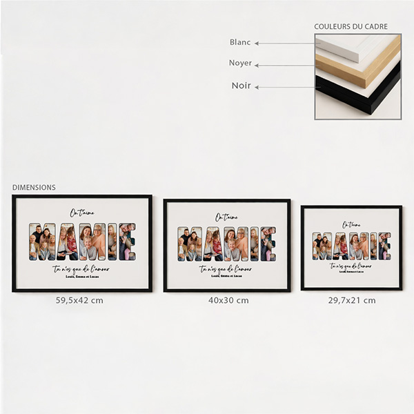 Affiche Mamie avec photos et textes personnalisés