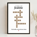 Vignette de Affiche design Scrabble avec texte et prénoms personnalisés