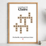 Vignette de Affiche design Scrabble avec texte et prénoms personnalisés