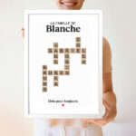 Vignette de Affiche design Scrabble avec texte et prénoms personnalisés