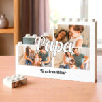 Vignette de Puzzle Papa avec Collage de 4 Photos Personnalisées