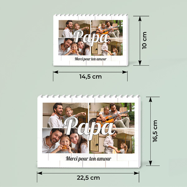 Puzzle Papa avec Collage de 4 Photos Personnalisées