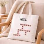 Vignette de Tote bag design Scrabble avec texte personnalisé