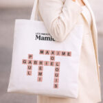 Vignette de Tote bag design Scrabble avec texte personnalisé