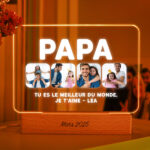 Lampe Papa avec Quatre Photos et Texte personnalisée Vignette de Lampe Papa avec Quatre Photos et Texte personnalisée
