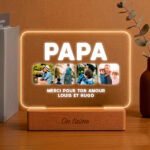 Vignette de Lampe Papa avec Quatre Photos et Texte personnalisée