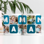 Vignette de Tasse Maman Cubes Cœur avec Cinq Photos personnalisée
