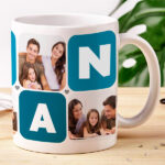 Vignette de Tasse Maman Cubes Cœur avec Cinq Photos personnalisée