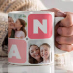 Vignette de Tasse Maman Cubes Cœur avec Cinq Photos personnalisée