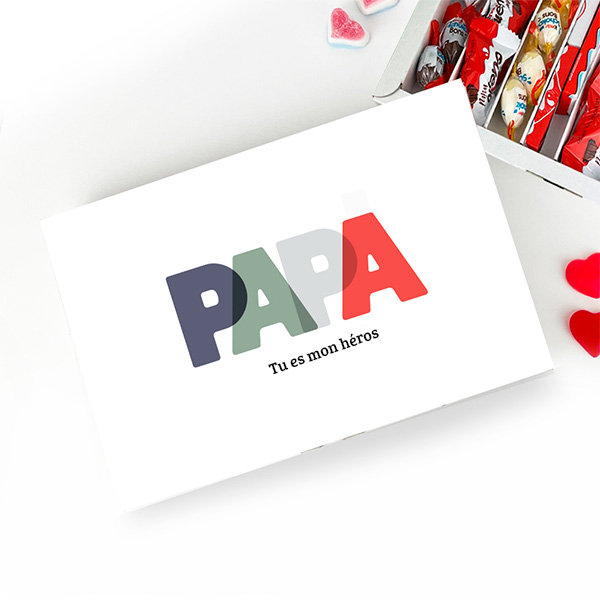 Boîte de Douceurs Papa Colorée personnalisée