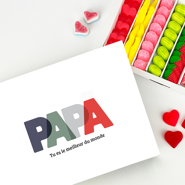 Boîte de Douceurs Papa Colorée personnalisée