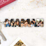 Vignette de Porte-clés avec Photos dans les lettres Maman personnalisé