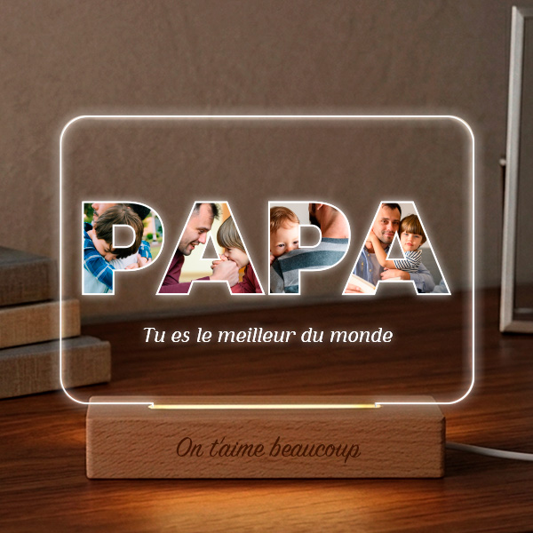 Lampe Papa avec Photos personnalisée