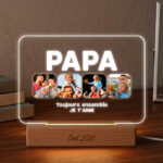Vignette de Lampe Papa avec Quatre Photos et Texte personnalisée