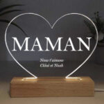 Lampe Maman en forme de cœur personnalisée Vignette de Lampe Maman en forme de cœur personnalisée