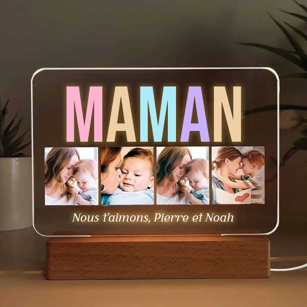 Lampe Maman multicolore personnalisée