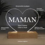 Vignette de Lampe Maman en forme de cœur personnalisée