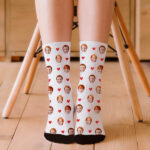 Vignette de Chaussettes Maman avec Visages et Cœurs personnalisées