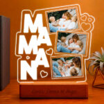 Vignette de Lampe pour Maman avec Cœurs et Trois Photos personnalisées