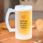 Vignette de Chope de bière avec cœur et texte personnalisé pour Papa