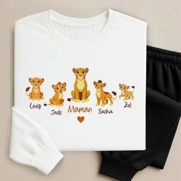 Pyjama La Meilleure Maman avec prénoms personnalisés