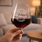 Vignette de Verre à Vin pour la Meilleure Maman avec Prénom personnalisé