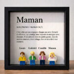 Vignette de Cadre avec minifigurines Lego Définition de Maman et Prénoms personnalisés