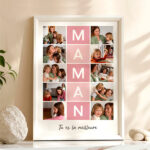 Vignette de Poster pour Maman avec Cadres Roses et Photos personnalisées