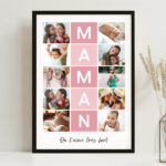 Vignette de Poster pour Maman avec Cadres Roses et Photos personnalisées