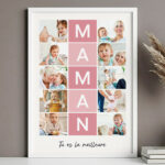 Vignette de Poster pour Maman avec Cadres Roses et Photos personnalisées